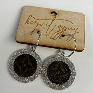 Upcycled Louis Vuitton earrings